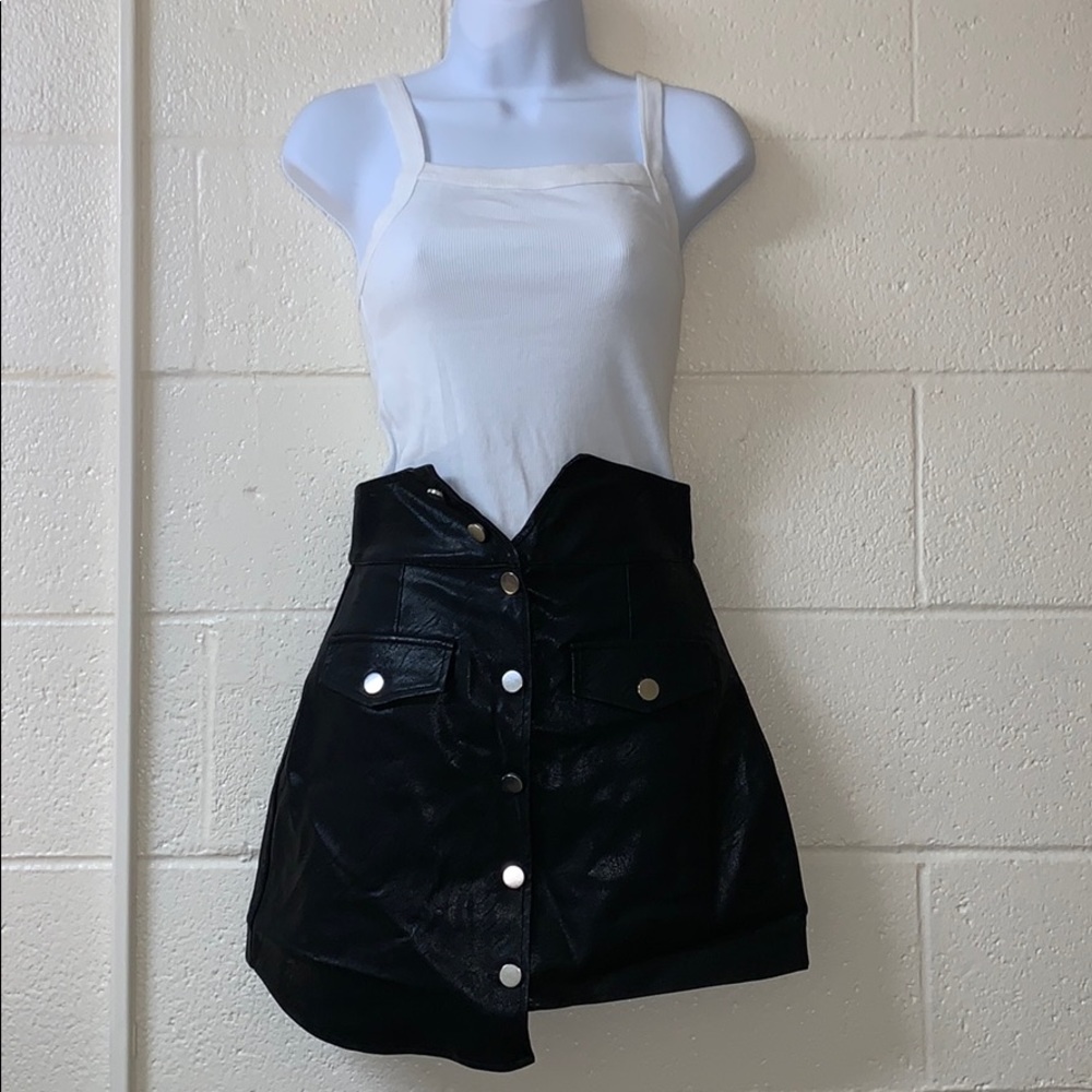 EGGIE Wicked Skirt Pleather High Waisted Black - Picture 5 of 8